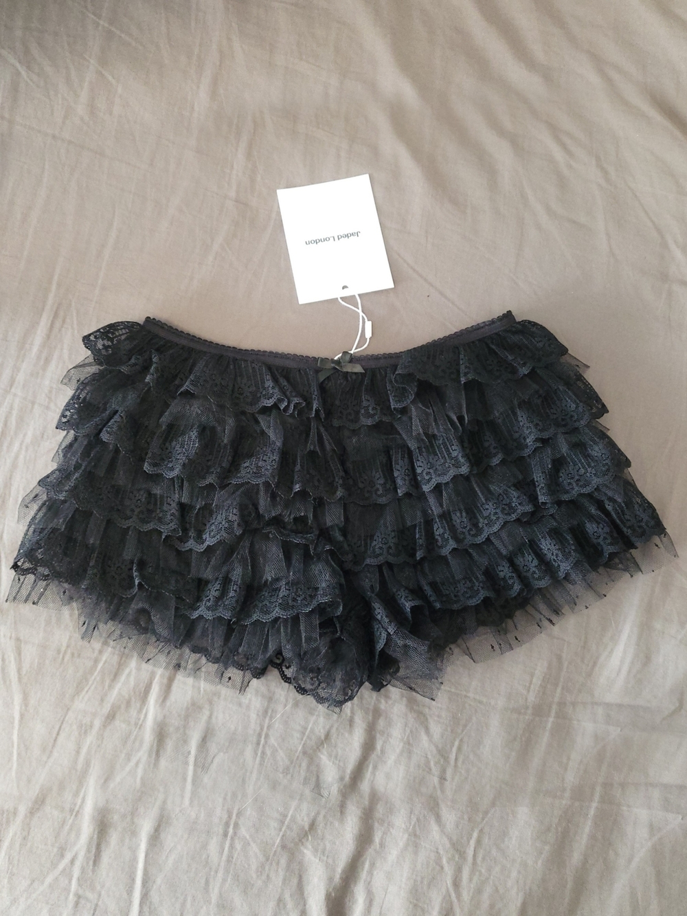 Jaded London Black Tiered Lace Ruffle Shorts Bloomers - Picture 1 of 4